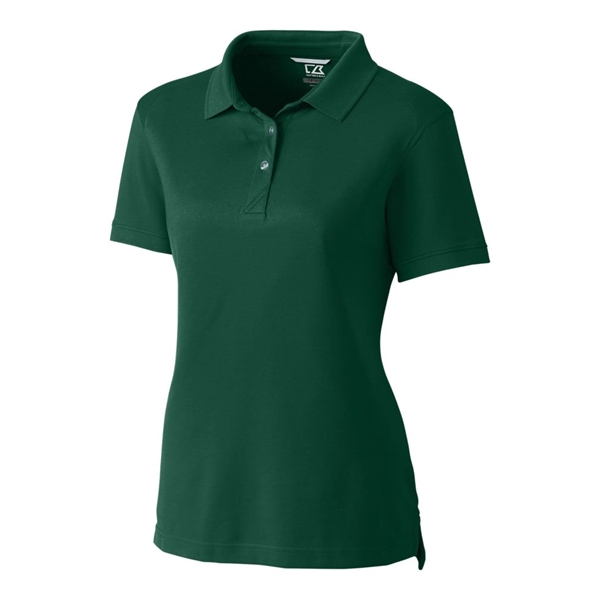 Women's polo with short sleeves, UPF 35+ protection, moisture-wicking performance, rib-knit... from ASI 47965 Cutter & Buck