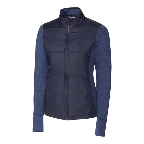 Women's jacket with a full-zip, mock collar, full-zip, weather resistance, and... from ASI 47965 Cutter & Buck