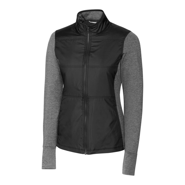 Women's jacket with a full-zip, mock collar, full-zip, weather resistance, and... from ASI 47965 Cutter & Buck