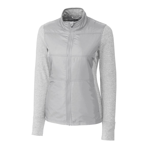 Women's jacket with a full-zip, mock collar, full-zip, weather resistance, and... from ASI 47965 Cutter & Buck