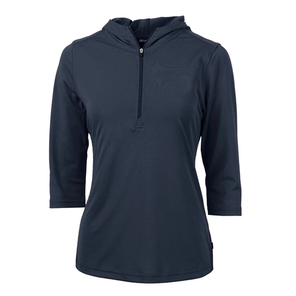 Ladies' sweatshirt with a half-zip, hood, UPF 25+ protection, moisture-wicking performance,... from ASI 47965 Cutter & Buck
