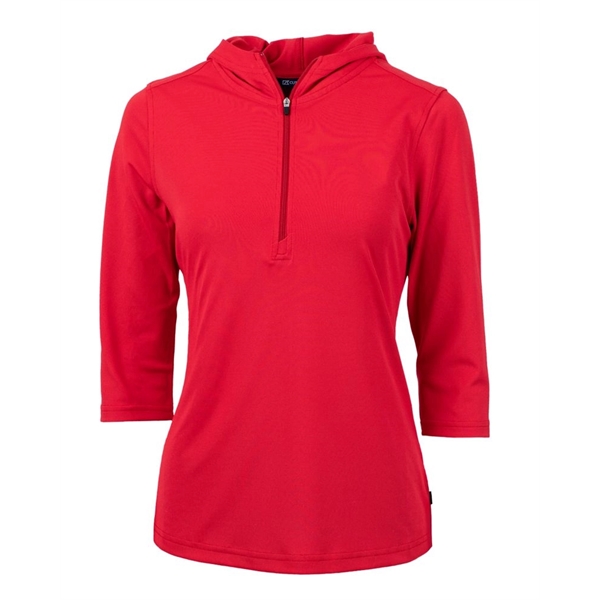 Ladies' sweatshirt with a half-zip, hood, UPF 25+ protection, moisture-wicking performance,... from ASI 47965 Cutter & Buck