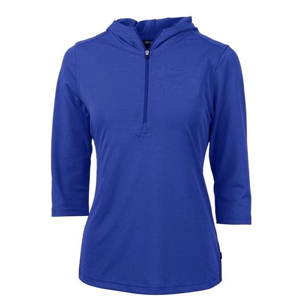 Ladies' sweatshirt with a half-zip, hood, UPF 25+ protection, moisture-wicking performance,... from ASI 47965 Cutter & Buck