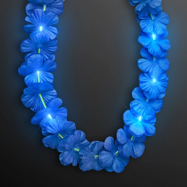 LED Light Up Flashing Hawaiian Flower Lei Party Necklaces, Blank Stock... from ASI 34194 ALightPromos / Alight Promotional Products