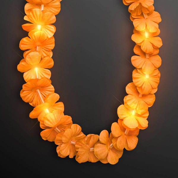 LED Light Up Flashing Hawaiian Flower Lei Party Necklaces, Blank Stock... from ASI 34194 ALightPromos / Alight Promotional Products