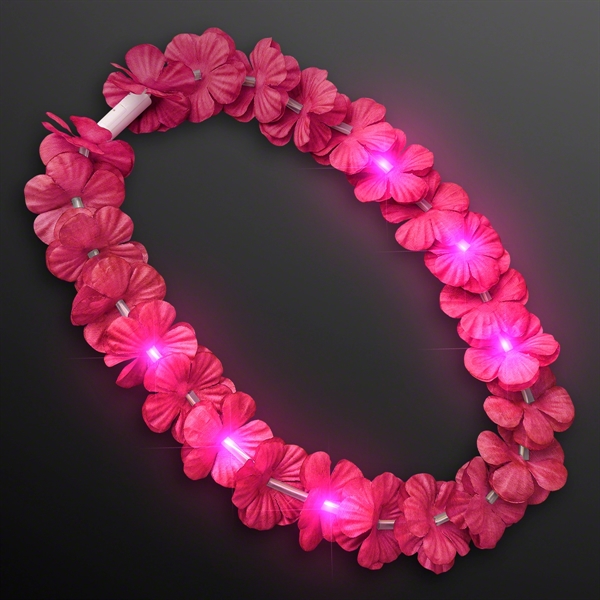 LED Light Up Flashing Hawaiian Flower Lei Party Necklaces, Blank Stock... from ASI 34194 ALightPromos / Alight Promotional Products