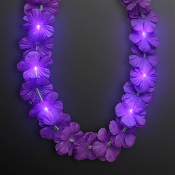 LED Light Up Flashing Hawaiian Flower Lei Party Necklaces, Blank Stock... from ASI 34194 ALightPromos / Alight Promotional Products