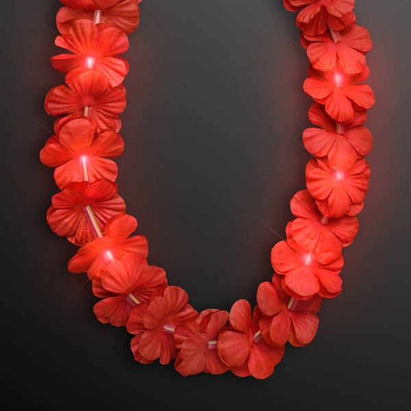 LED Light Up Flashing Hawaiian Flower Lei Party Necklaces, Blank Stock... from ASI 34194 ALightPromos / Alight Promotional Products