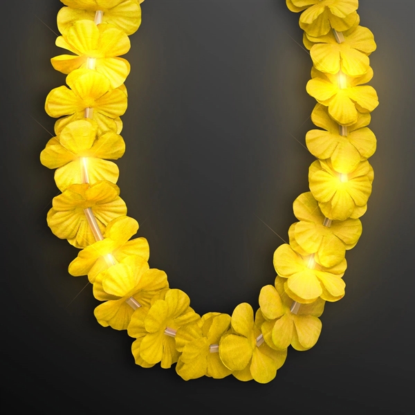 LED Light Up Flashing Hawaiian Flower Lei Party Necklaces, Blank Stock... from ASI 34194 ALightPromos / Alight Promotional Products