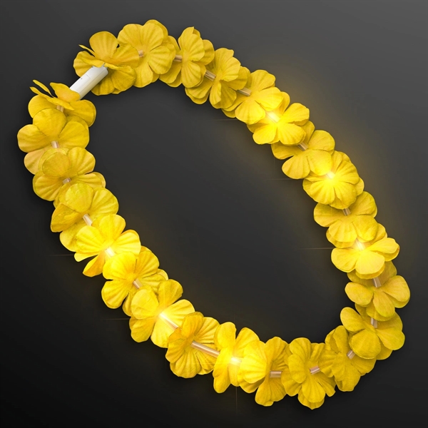 LED Light Up Flashing Hawaiian Flower Lei Party Necklaces, Blank Stock... from ASI 34194 ALightPromos / Alight Promotional Products