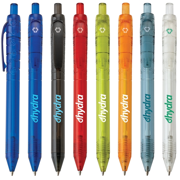 Recycled plastic push-action pen with a recycled symbol printed on clip... from ASI 88660 Spector & Co.