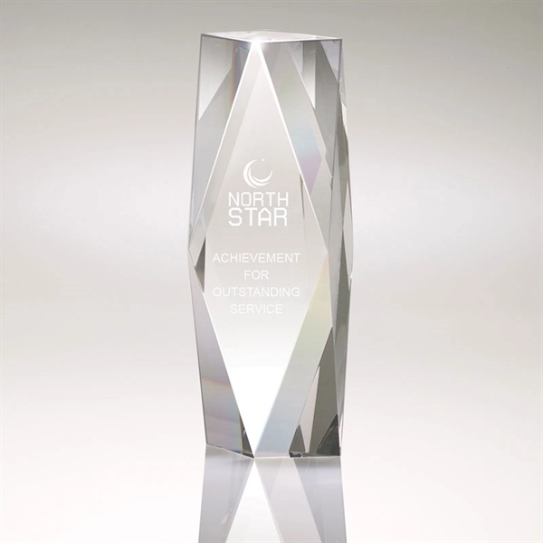 1.75" x 7.25" x 2.5" Zyra II medium crystal tower award.... from ASI 67866 Logomark/Valumark