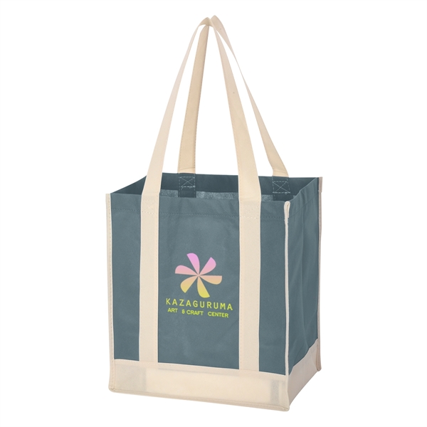 Non-Woven Two-Tone Shopper Tote Bag.  Made Of 80 Gram Non-Woven,... from ASI 61125 Hit Promotional Products / Hit®