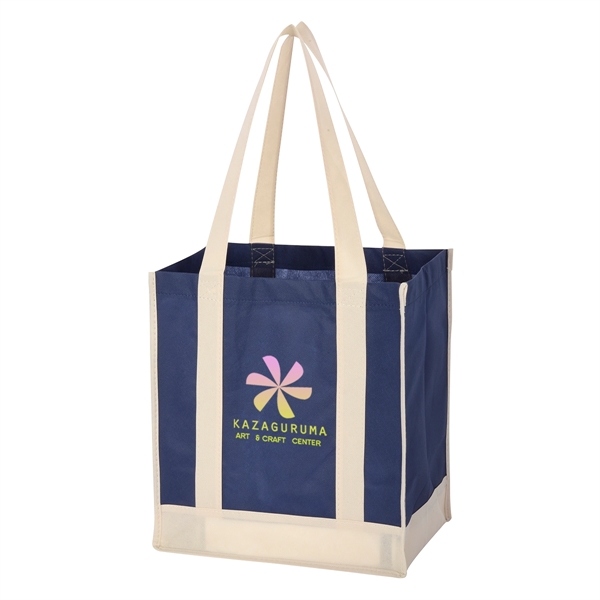 Non-Woven Two-Tone Shopper Tote Bag.  Made Of 80 Gram Non-Woven,... from ASI 61125 Hit Promotional Products / Hit®