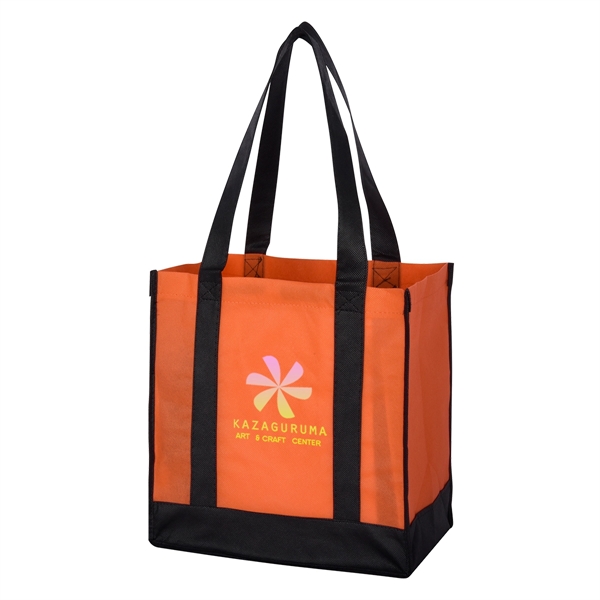 Non-Woven Two-Tone Shopper Tote Bag.  Made Of 80 Gram Non-Woven,... from ASI 61125 Hit Promotional Products / Hit®