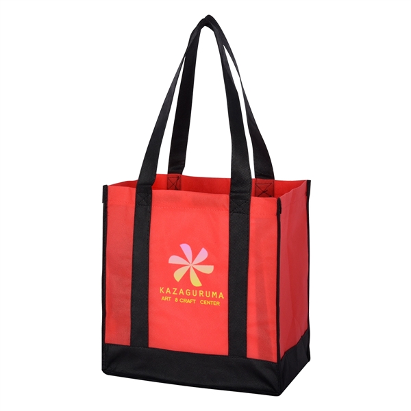 Non-Woven Two-Tone Shopper Tote Bag.  Made Of 80 Gram Non-Woven,... from ASI 61125 Hit Promotional Products / Hit®