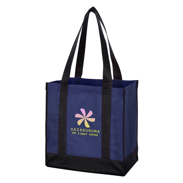 Non-Woven Two-Tone Shopper Tote Bag.  Made Of 80 Gram Non-Woven,... from ASI 61125 Hit Promotional Products / Hit®