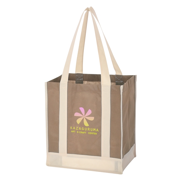 Non-Woven Two-Tone Shopper Tote Bag.  Made Of 80 Gram Non-Woven,... from ASI 61125 Hit Promotional Products / Hit®
