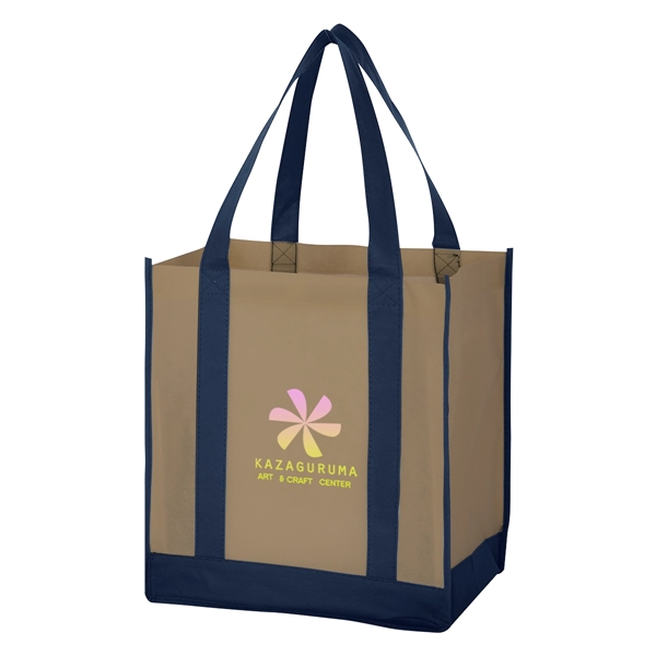 Non-Woven Two-Tone Shopper Tote Bag.  Made Of 80 Gram Non-Woven,... from ASI 61125 Hit Promotional Products / Hit®