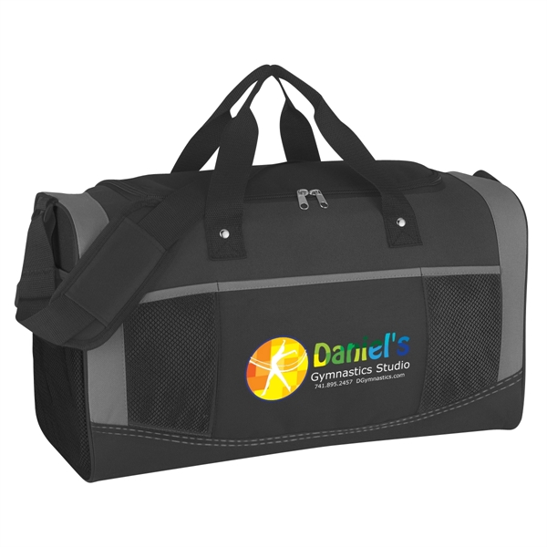 Polyester duffel bag with web carrying handles and adjustable shoulder strap.... from ASI 61125 Hit Promotional Products / Hit®