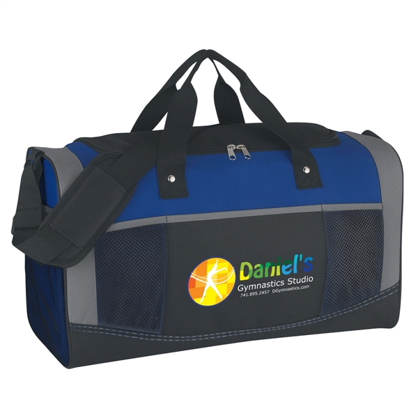 Polyester duffel bag with web carrying handles and adjustable shoulder strap.... from ASI 61125 Hit Promotional Products / Hit®