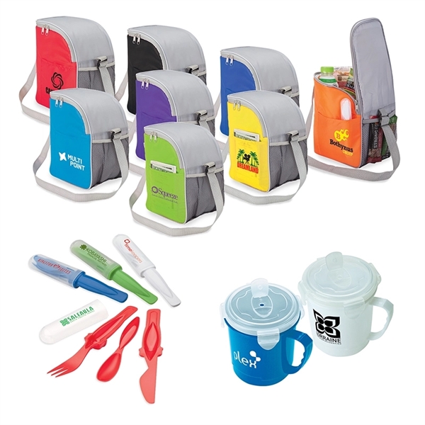 3-piece lunch cooler kit; holds up to 12 cans and includes... from ASI 67866 Logomark/Valumark