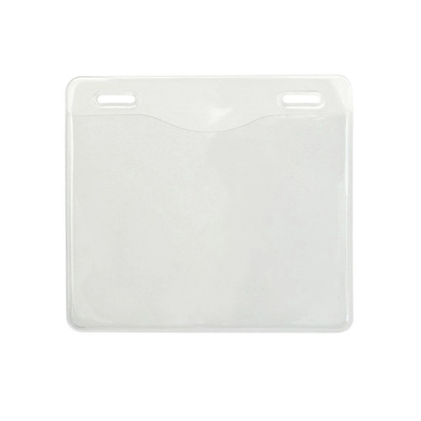 Clear vinyl horizontal badge holder with 2 slot holes at the... from ASI 62088 IDProductsource