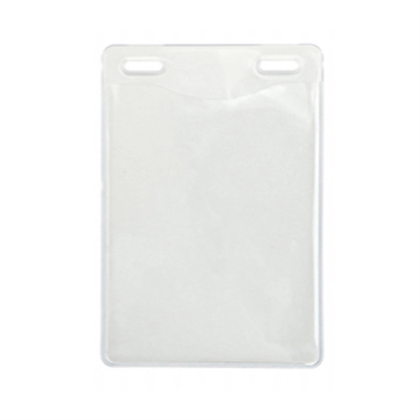 Clear vinyl vertical badge holder with 2 slot holes at the... from ASI 62088 IDProductsource