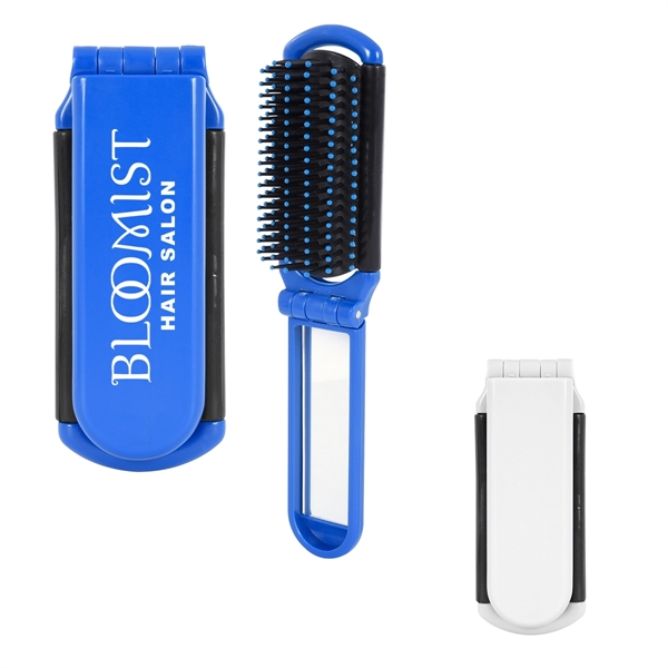 Folding brush and mirror.... from ASI 61125 Hit Promotional Products / Hit®