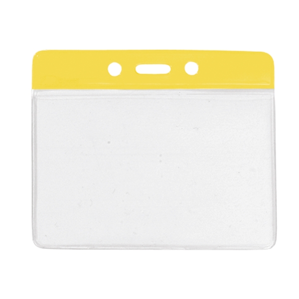 4.10" x 3.5" horizontal vinyl badge holders with color bar and... from ASI 62088 IDProductsource