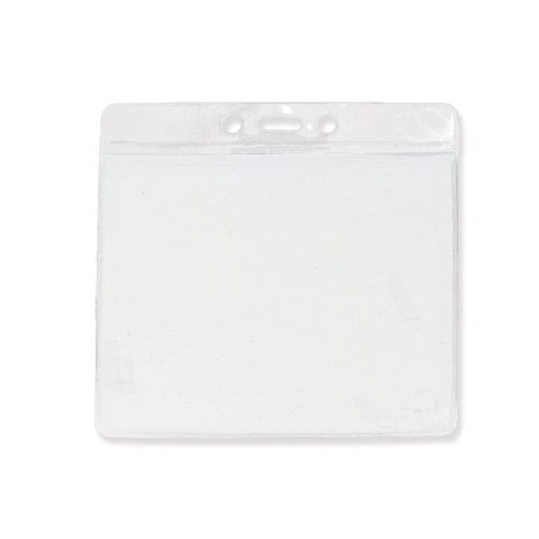 4.79" x 4.49" vinyl badge holder with colored bar and attachment... from ASI 62088 IDProductsource