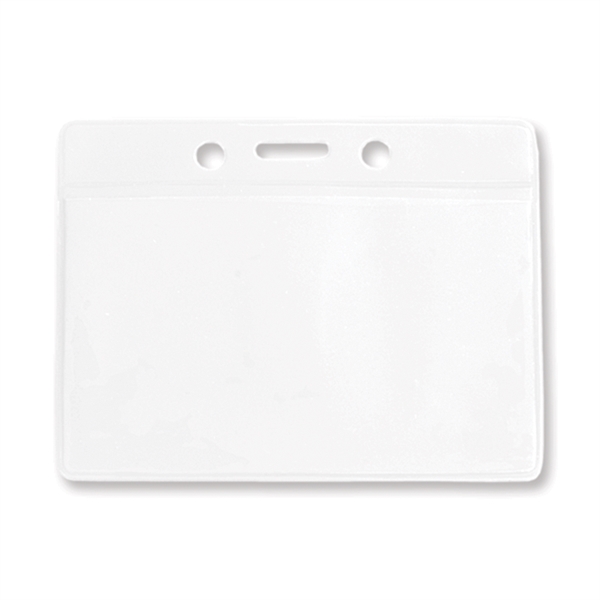 3.69" x 3.25" horizontal vinyl badge holders with top color bar... from ASI 62088 IDProductsource