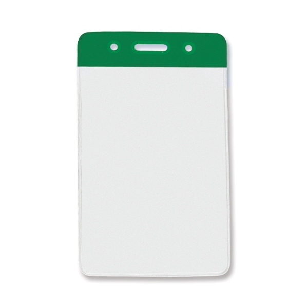 2.66" x 4.25" vertical vinyl badge holders with colored top bar... from ASI 62088 IDProductsource