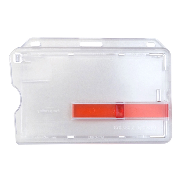 3.72" x 2.46" rigid plastic molded badge holder with red extraction... from ASI 62088 IDProductsource