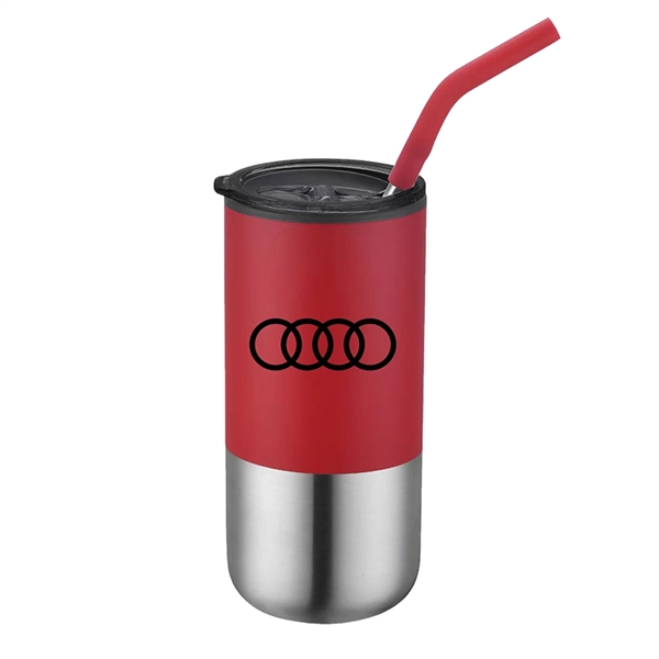 16 oz vacuumed sealed tumbler bottle with matching metal straw... from ASI 68190 Lungsal / Lungsal