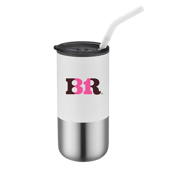 16 oz vacuumed sealed tumbler bottle with matching metal straw... from ASI 68190 Lungsal / Lungsal