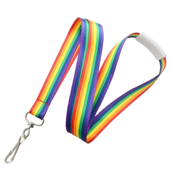 36" x 3/4" polyester breakaway lanyard with dye sublimated rainbow print... from ASI 62088 IDProductsource