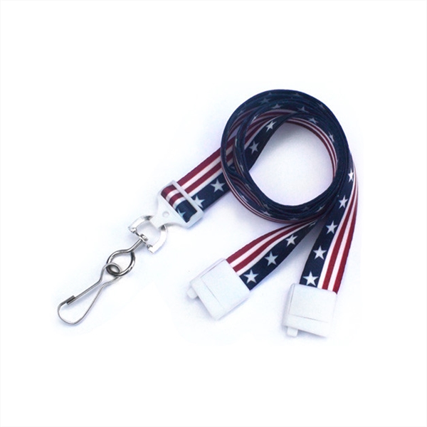 Preprinted "STARS & STRIPES" lanyard. 5/8" Dye Sublimated breakaway lanyard with... from ASI 62088 IDProductsource