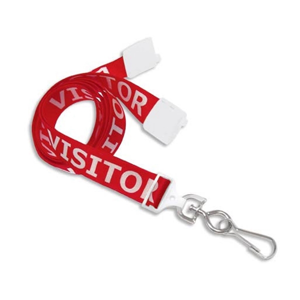 5/8" thick "VISITOR" dye sublimated print breakaway style lanyard with nickel-plated... from ASI 62088 IDProductsource