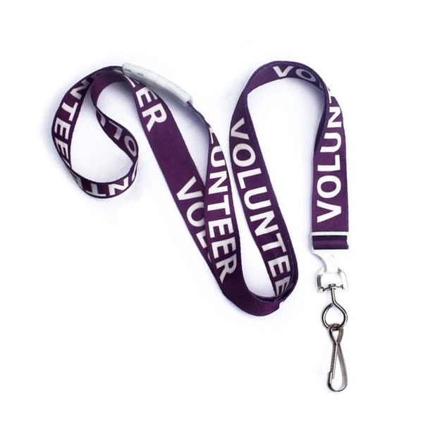 5/8" polyester "Volunteer" lanyard with nickel-plated steel swivel hook.... from ASI 62088 IDProductsource