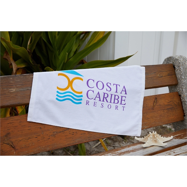 2.4 lbs/doz 16" x 25" screen printed white sport towel... from ASI 73520 Neet Feet / Kanata Towels