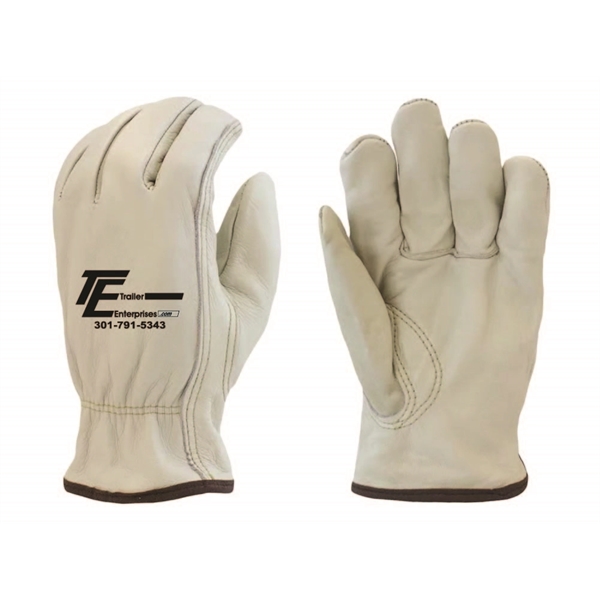 Cow grain, leather trucker's, work glove, thermal lined, shirred elastic back,... from ASI 79951 Promosafe / Promosafe