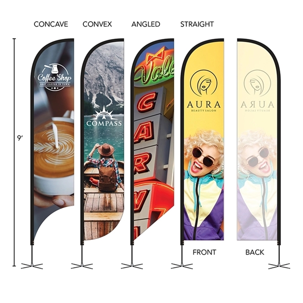 DisplaySplash 9' Single-Sided Custom Feather Flag... from ASI 67866 Logomark/Valumark