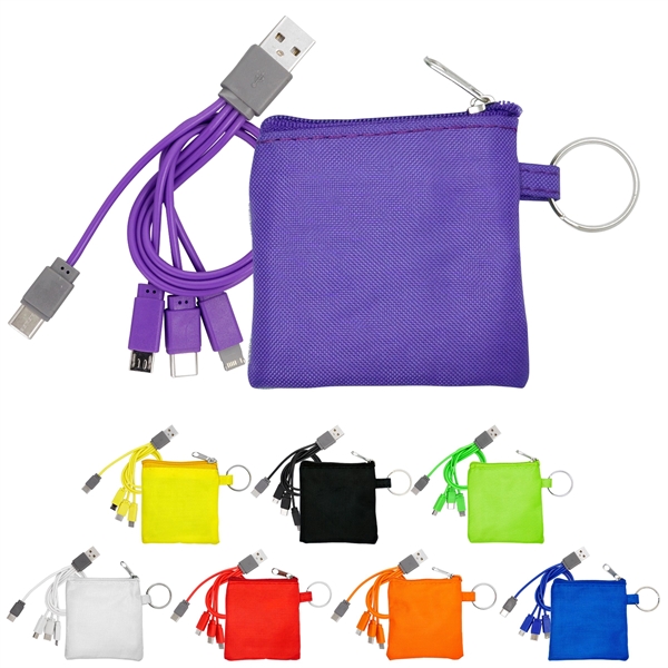 4-in-1 Colorful Pouch Cable Set... from ASI 30208 A P Specialties / AP Specialties