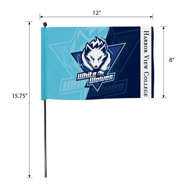 DisplaySplash 12" x 8" Hand Flag... from ASI 67866 Logomark/Valumark