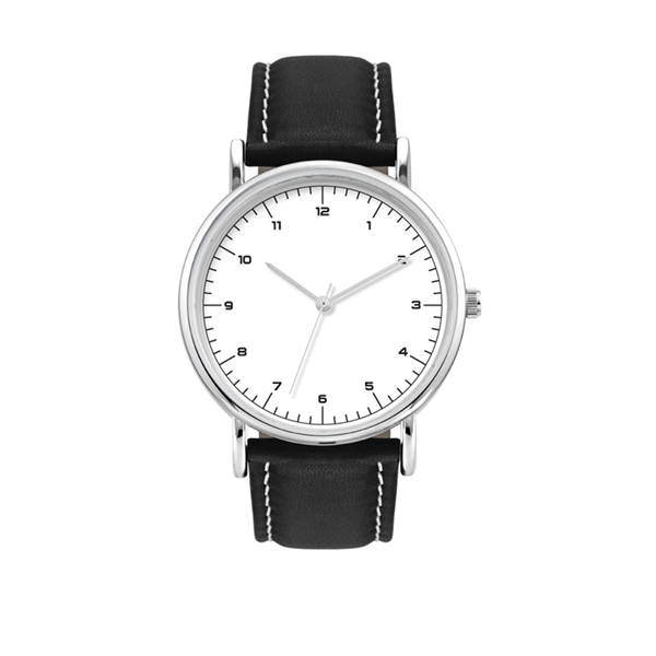 Polished unisex watch with a 38mm silver metal case, flat mineral... from ASI 67866 Logomark/Valumark