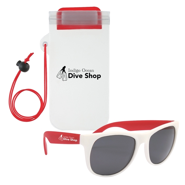 Waterproof phone pouch with rubberized sunglasses... from ASI 61125 Hit Promotional Products
