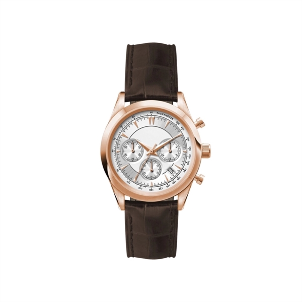 Stylish watch for men and women with 34mm rose gold stainless... from ASI 67866 Logomark/Valumark