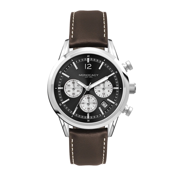 34MM STEEL SILVER CASE, CHRONOGRAPH MVMT, BLACK DI...... from ASI 67866 Logomark/Valumark