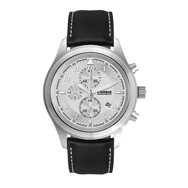 44MM STEEL MATTE SILVER CASE, CHRONOGRAPH MVMT, SI...... from ASI 67866 Logomark/Valumark